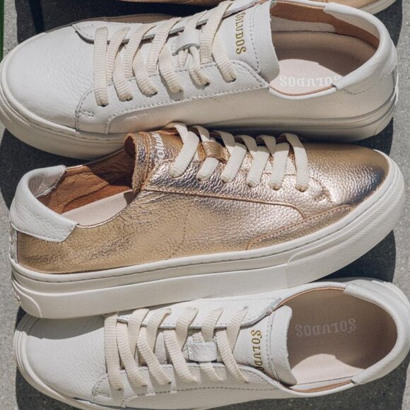 SOLUDOS - Ibiza Platform Leather Sneaker - Womens - Rose Gold - 10 - Picture 3 of 10